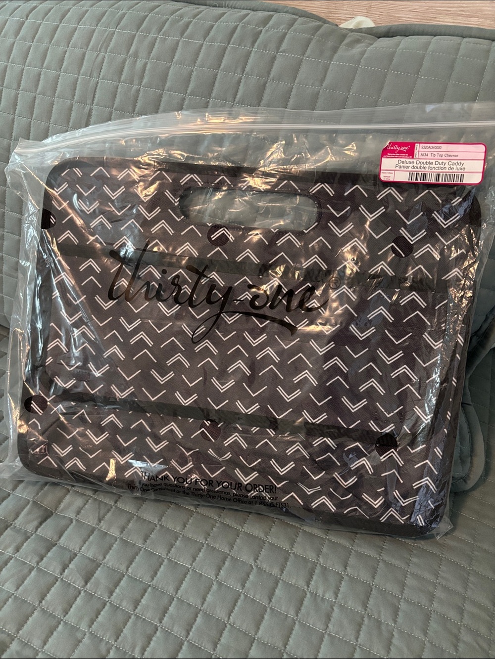thirty-one Black and White Chevron Carry Tote